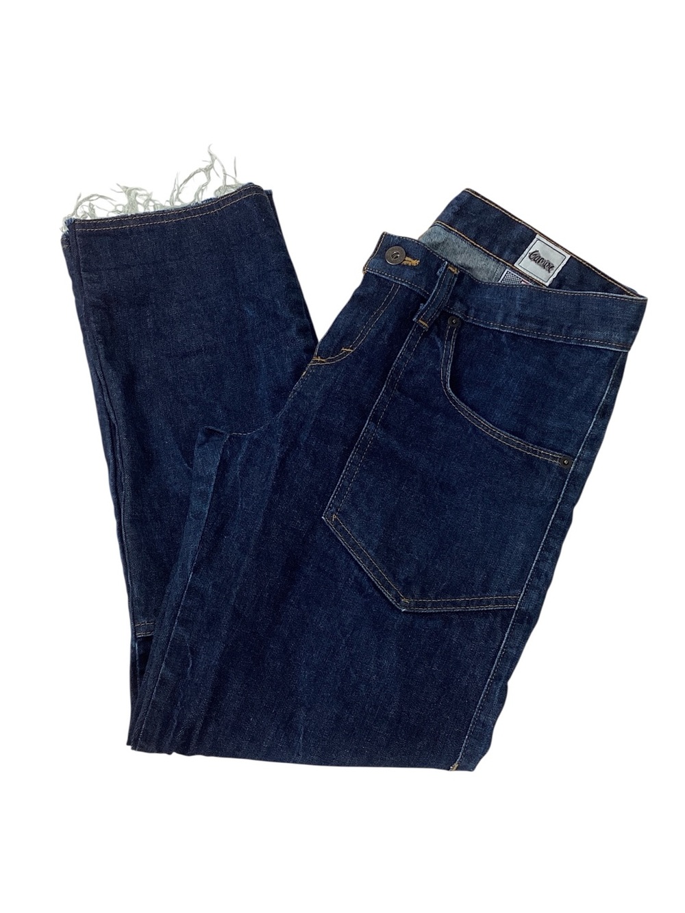 Gamine Workwear Selvedge Denim Jeans Dungarees Made in USA Size 6 Released Hem